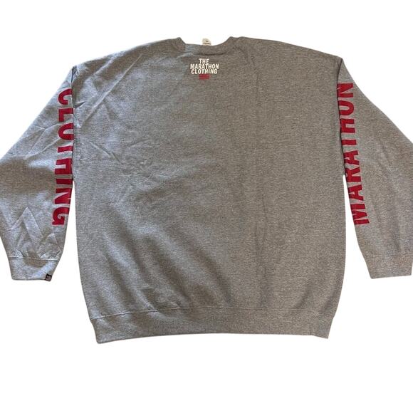 Marathon Clothing RUN A LAP Mens Pullover Sweatshirt Heather Gray SIZE XXL NWT - Picture 3 of 5